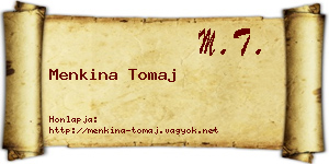 Menkina Tomaj névjegykártya